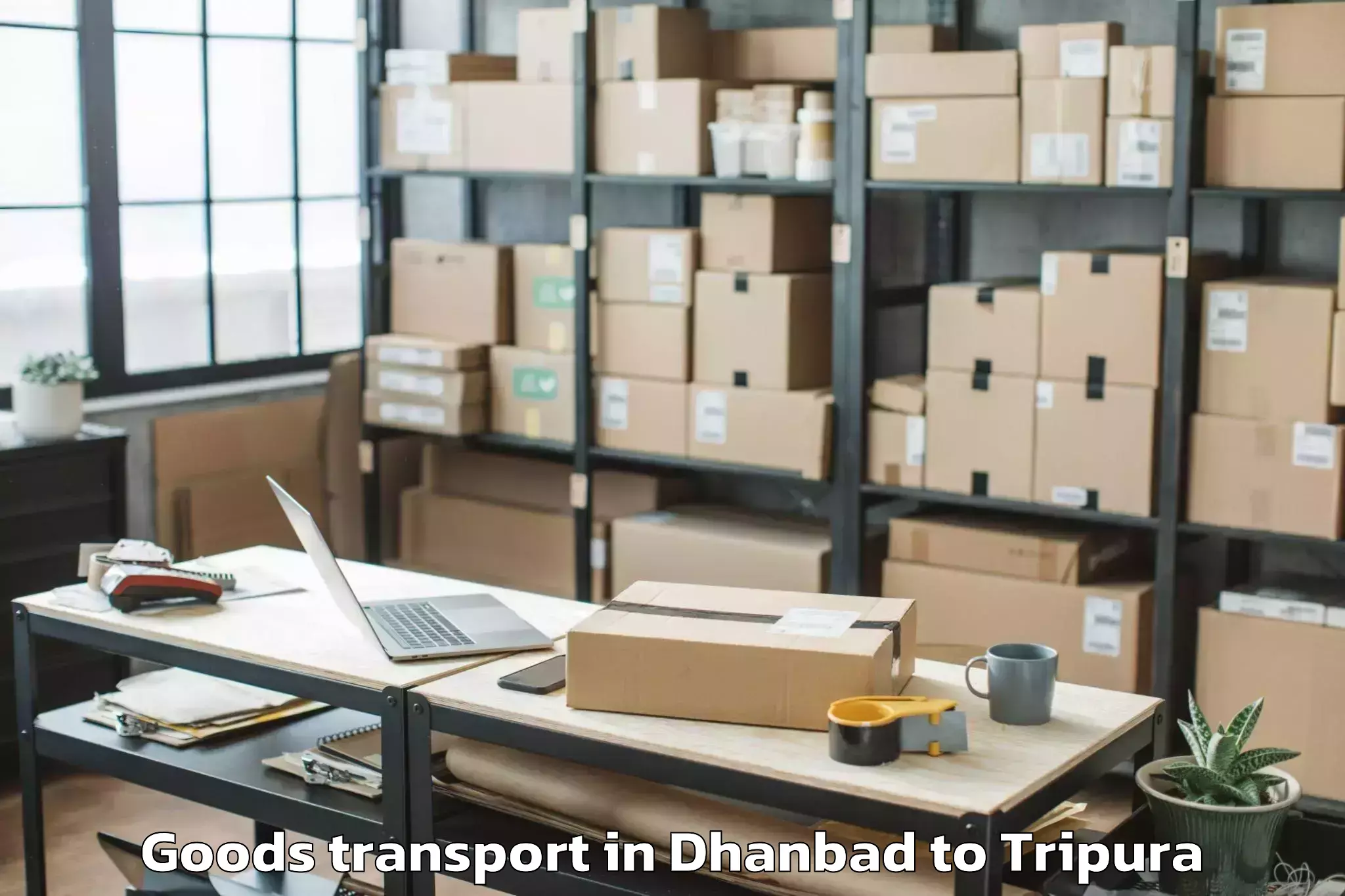 Top Dhanbad to Santirbazar Goods Transport Available